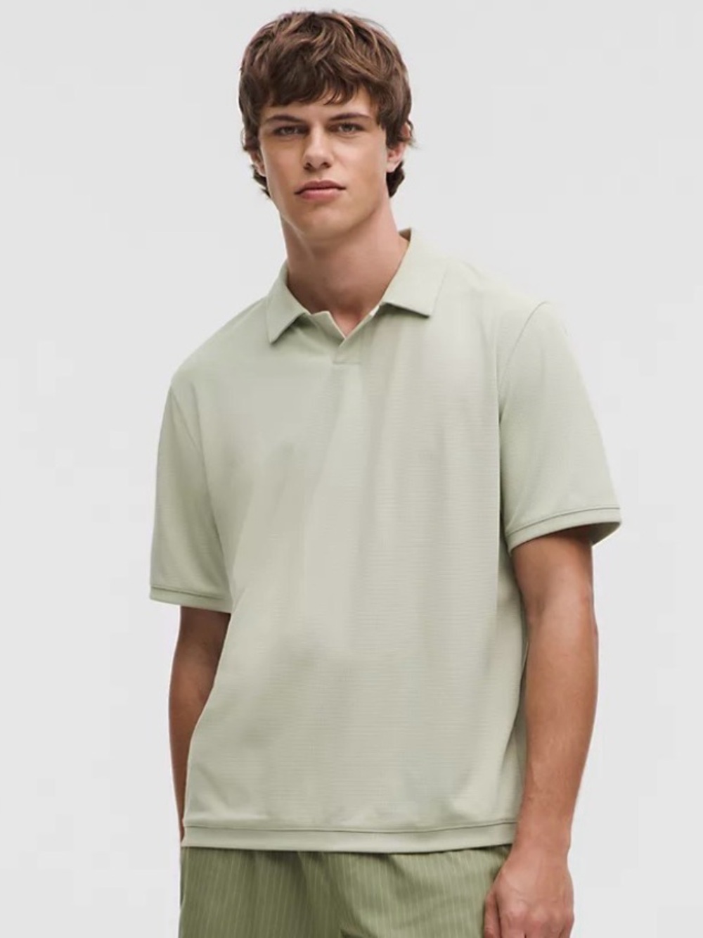 lululemon Textured Mesh Short-Sleeve Polo Light Sage Green XL